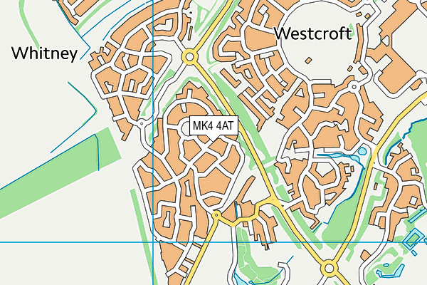 MK4 4AT map - OS VectorMap District (Ordnance Survey)
