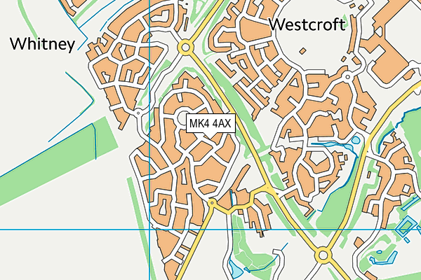 MK4 4AX map - OS VectorMap District (Ordnance Survey)