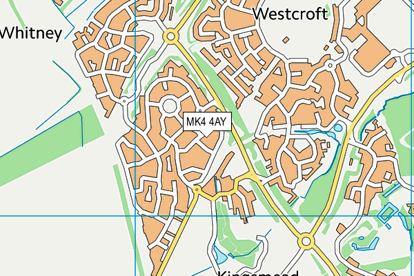 MK4 4AY map - OS VectorMap District (Ordnance Survey)