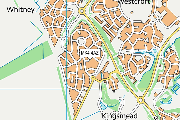 MK4 4AZ map - OS VectorMap District (Ordnance Survey)