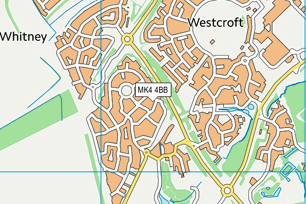 MK4 4BB map - OS VectorMap District (Ordnance Survey)