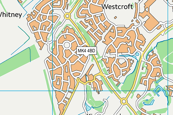 MK4 4BD map - OS VectorMap District (Ordnance Survey)