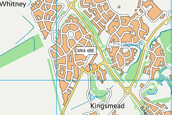 MK4 4BE map - OS VectorMap District (Ordnance Survey)