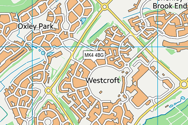 MK4 4BG map - OS VectorMap District (Ordnance Survey)