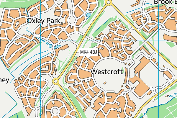 MK4 4BJ map - OS VectorMap District (Ordnance Survey)