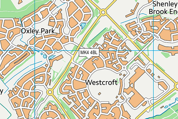 MK4 4BL map - OS VectorMap District (Ordnance Survey)