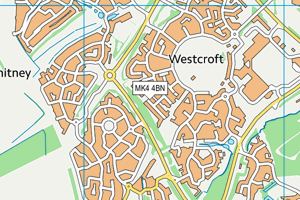 MK4 4BN map - OS VectorMap District (Ordnance Survey)