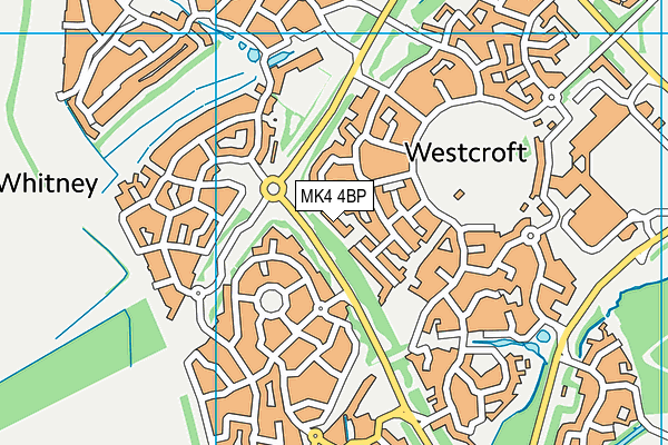 MK4 4BP map - OS VectorMap District (Ordnance Survey)