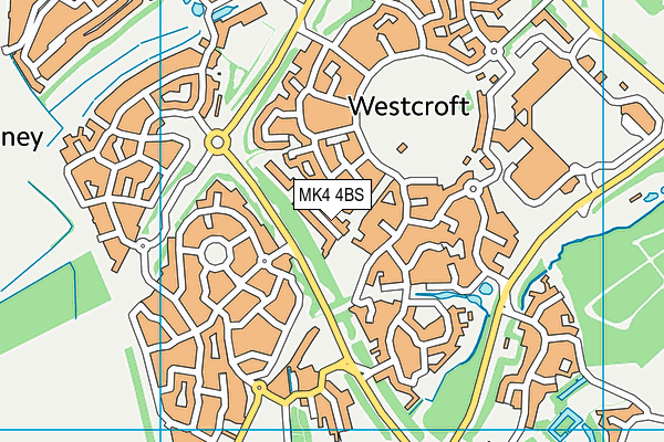 MK4 4BS map - OS VectorMap District (Ordnance Survey)