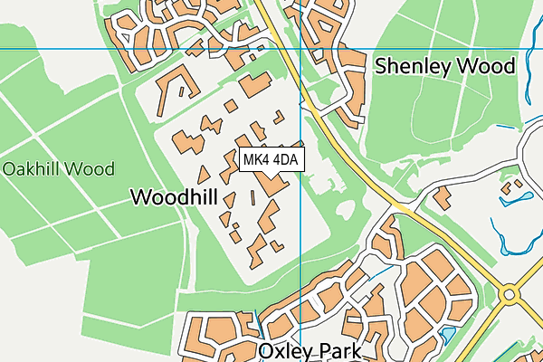 Hmp Woodhill map (MK4 4DA) - OS VectorMap District (Ordnance Survey)