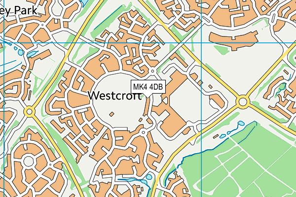 MK4 4DB map - OS VectorMap District (Ordnance Survey)