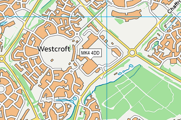 MK4 4DD map - OS VectorMap District (Ordnance Survey)