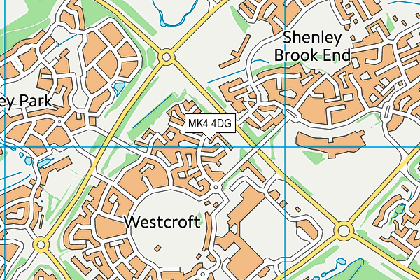 MK4 4DG map - OS VectorMap District (Ordnance Survey)