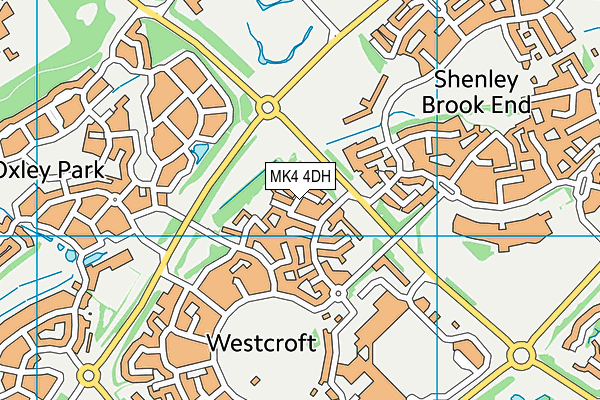MK4 4DH map - OS VectorMap District (Ordnance Survey)