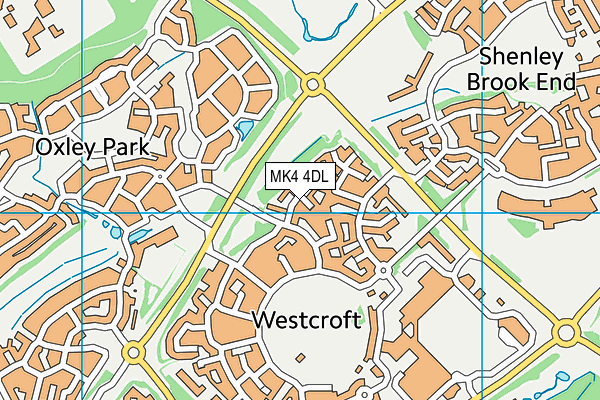 MK4 4DL map - OS VectorMap District (Ordnance Survey)