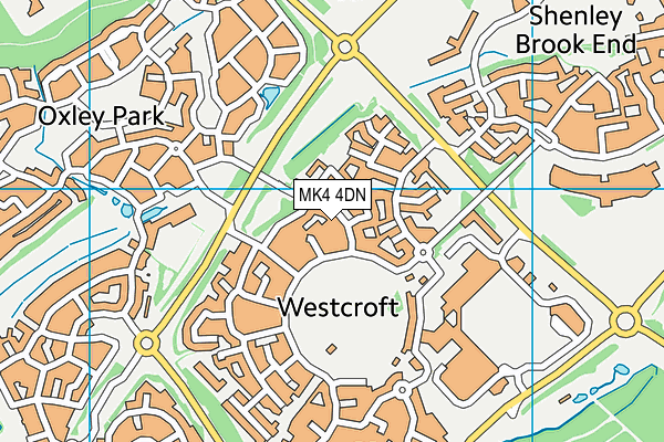 MK4 4DN map - OS VectorMap District (Ordnance Survey)