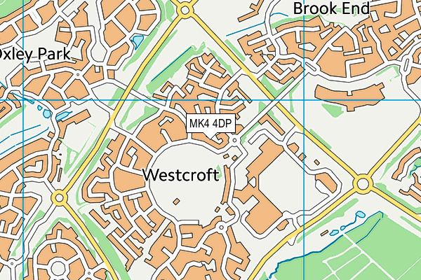 MK4 4DP map - OS VectorMap District (Ordnance Survey)