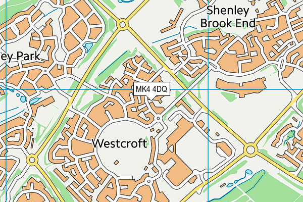 MK4 4DQ map - OS VectorMap District (Ordnance Survey)