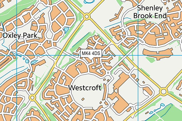 MK4 4DS map - OS VectorMap District (Ordnance Survey)