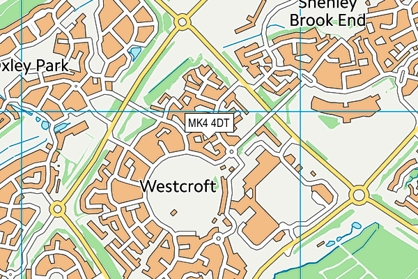 MK4 4DT map - OS VectorMap District (Ordnance Survey)