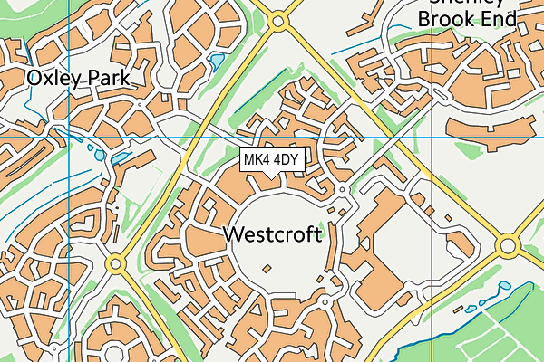 MK4 4DY map - OS VectorMap District (Ordnance Survey)