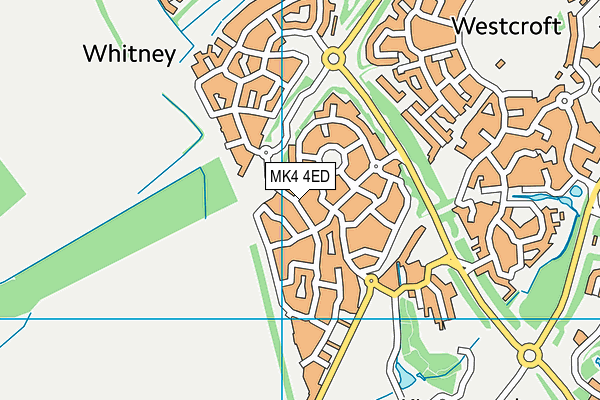 MK4 4ED map - OS VectorMap District (Ordnance Survey)