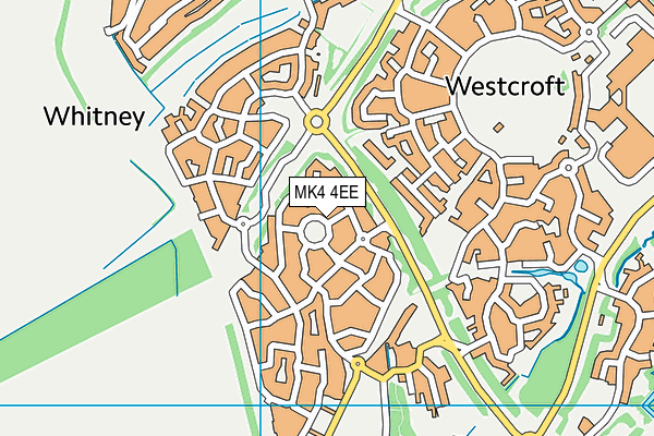 MK4 4EE map - OS VectorMap District (Ordnance Survey)
