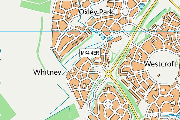 MK4 4ER map - OS VectorMap District (Ordnance Survey)