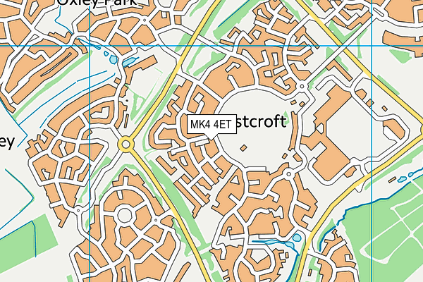 MK4 4ET map - OS VectorMap District (Ordnance Survey)