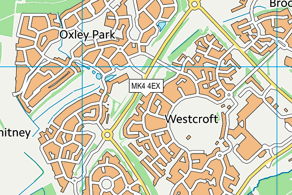 MK4 4EX map - OS VectorMap District (Ordnance Survey)