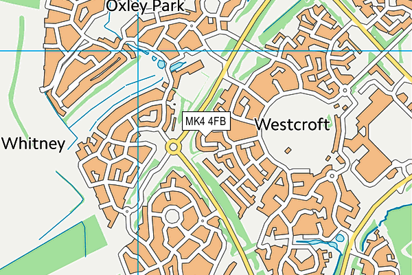 MK4 4FB map - OS VectorMap District (Ordnance Survey)
