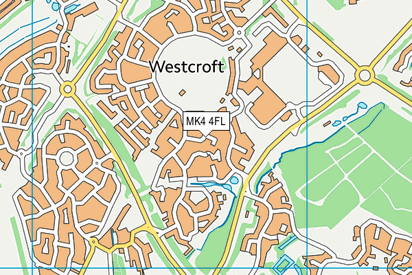 MK4 4FL map - OS VectorMap District (Ordnance Survey)