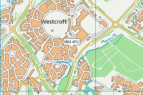 MK4 4FU map - OS VectorMap District (Ordnance Survey)