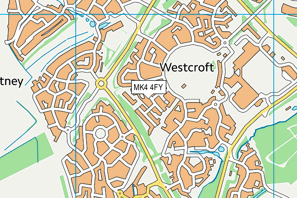 MK4 4FY map - OS VectorMap District (Ordnance Survey)