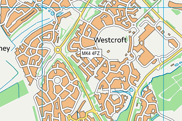 MK4 4FZ map - OS VectorMap District (Ordnance Survey)