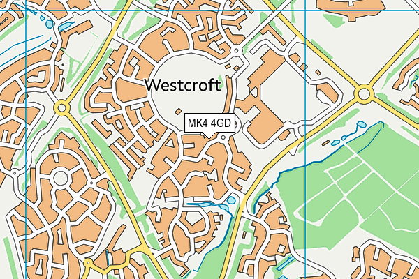 MK4 4GD map - OS VectorMap District (Ordnance Survey)