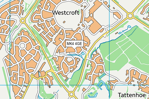 MK4 4GE map - OS VectorMap District (Ordnance Survey)