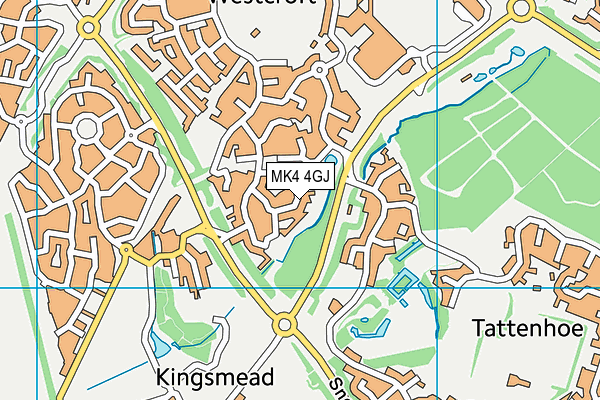 MK4 4GJ map - OS VectorMap District (Ordnance Survey)