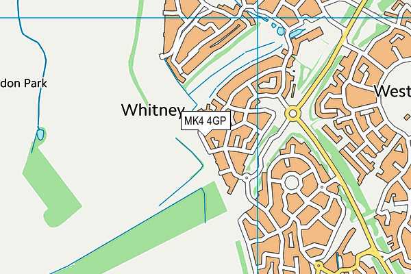 MK4 4GP map - OS VectorMap District (Ordnance Survey)