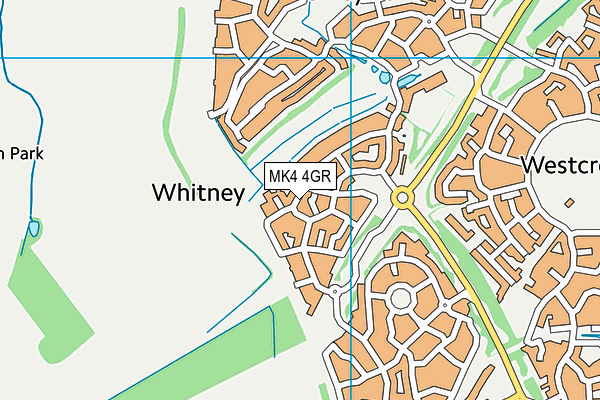 MK4 4GR map - OS VectorMap District (Ordnance Survey)