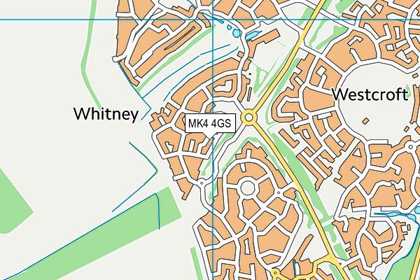 MK4 4GS map - OS VectorMap District (Ordnance Survey)