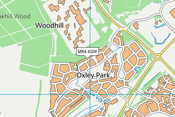 MK4 4GW map - OS VectorMap District (Ordnance Survey)