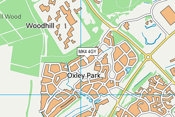 MK4 4GY map - OS VectorMap District (Ordnance Survey)