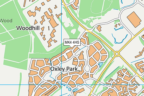 MK4 4HS map - OS VectorMap District (Ordnance Survey)