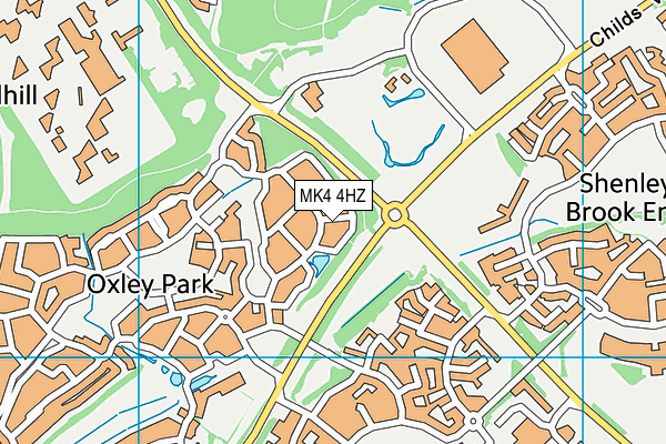 MK4 4HZ map - OS VectorMap District (Ordnance Survey)