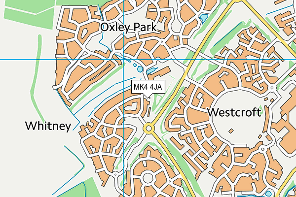MK4 4JA map - OS VectorMap District (Ordnance Survey)