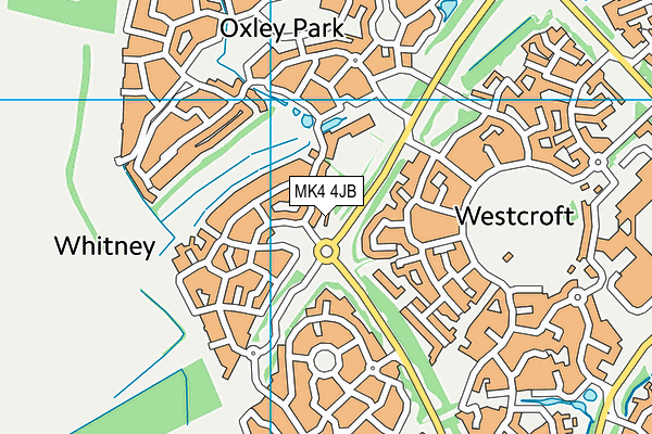 MK4 4JB map - OS VectorMap District (Ordnance Survey)