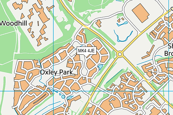 MK4 4JE map - OS VectorMap District (Ordnance Survey)