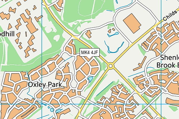 MK4 4JF map - OS VectorMap District (Ordnance Survey)