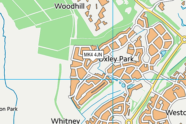 MK4 4JN map - OS VectorMap District (Ordnance Survey)